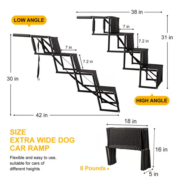 Upgraded Dog Car Ramp: Improved Stability